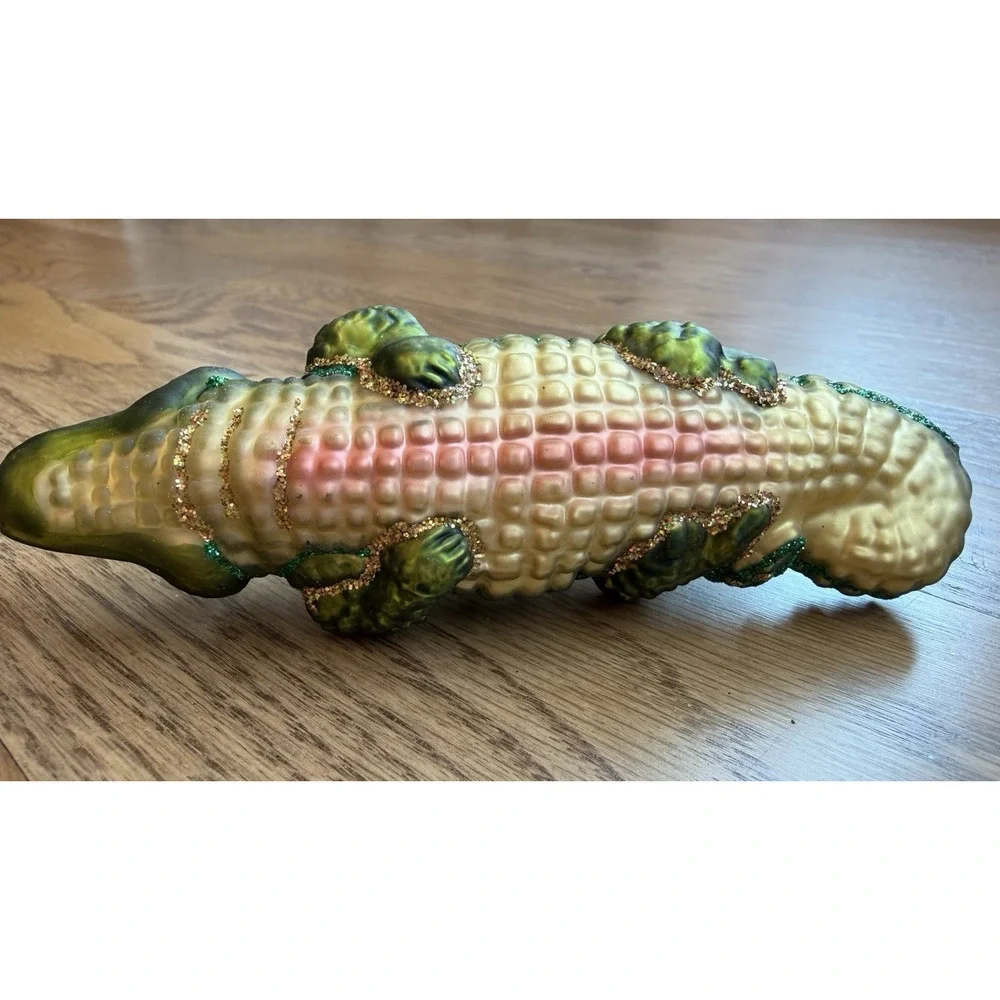 Old World Christmas Alligator Glass Ornament 5